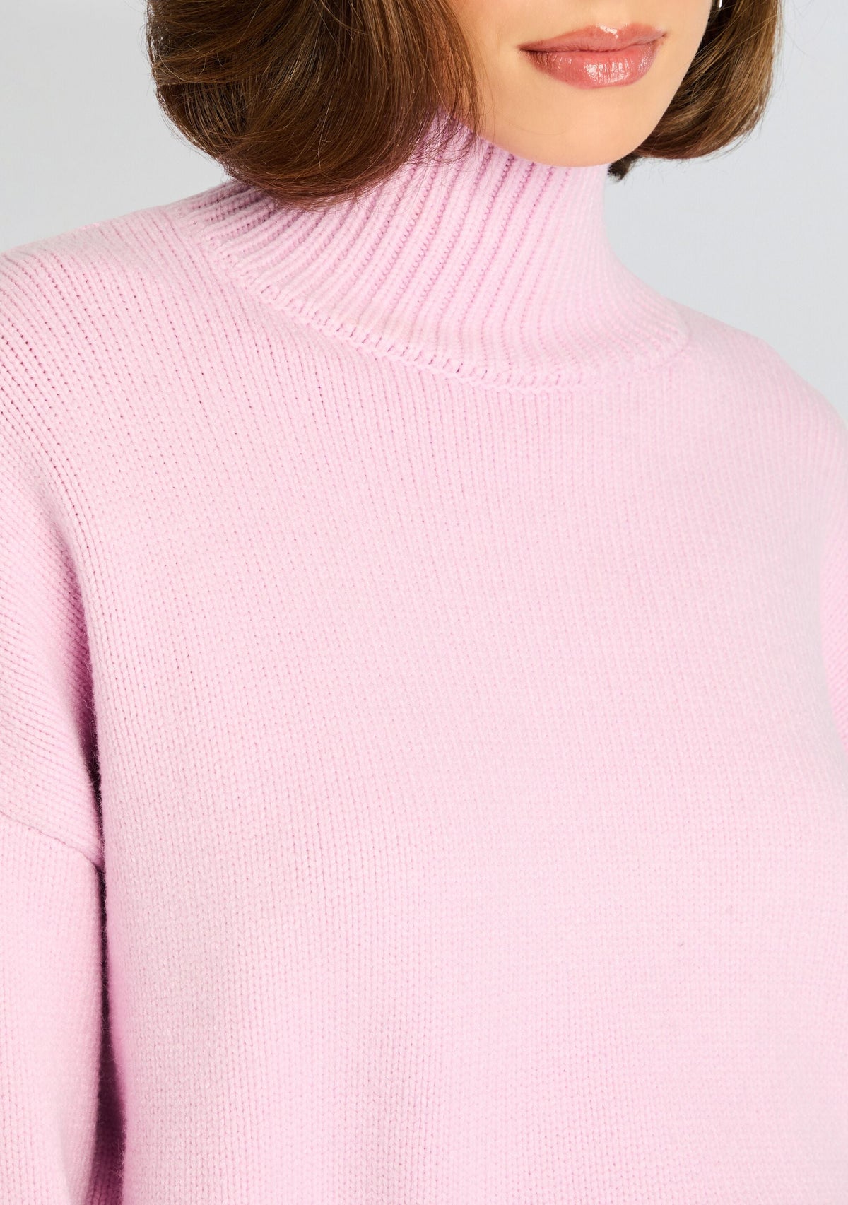Elsa Turtleneck Sweater by SEROYA in Ballet Pink, product image 2