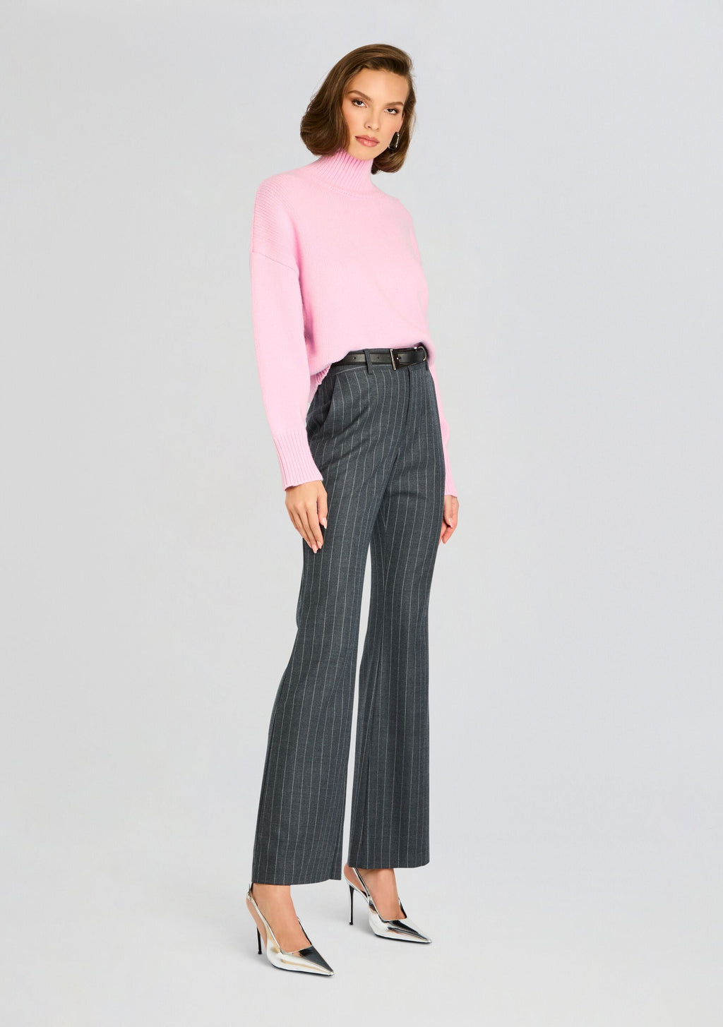 Elsa Turtleneck Sweater by SEROYA in Ballet Pink, product image 3