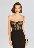 Gisela Lace Bodysuit by retrofête in Black/Nude, product image 1