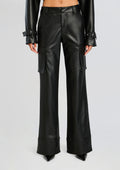 Fifer Vegan Leather Mid Rise Cargo Pant by SEROYA in Black, product image 1