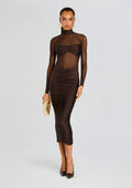 Levina Dress by SEROYA in Ash Brown, product image 1