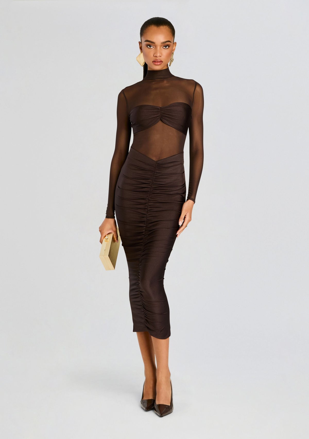 Levina Dress by SEROYA in Ash Brown, product image 1