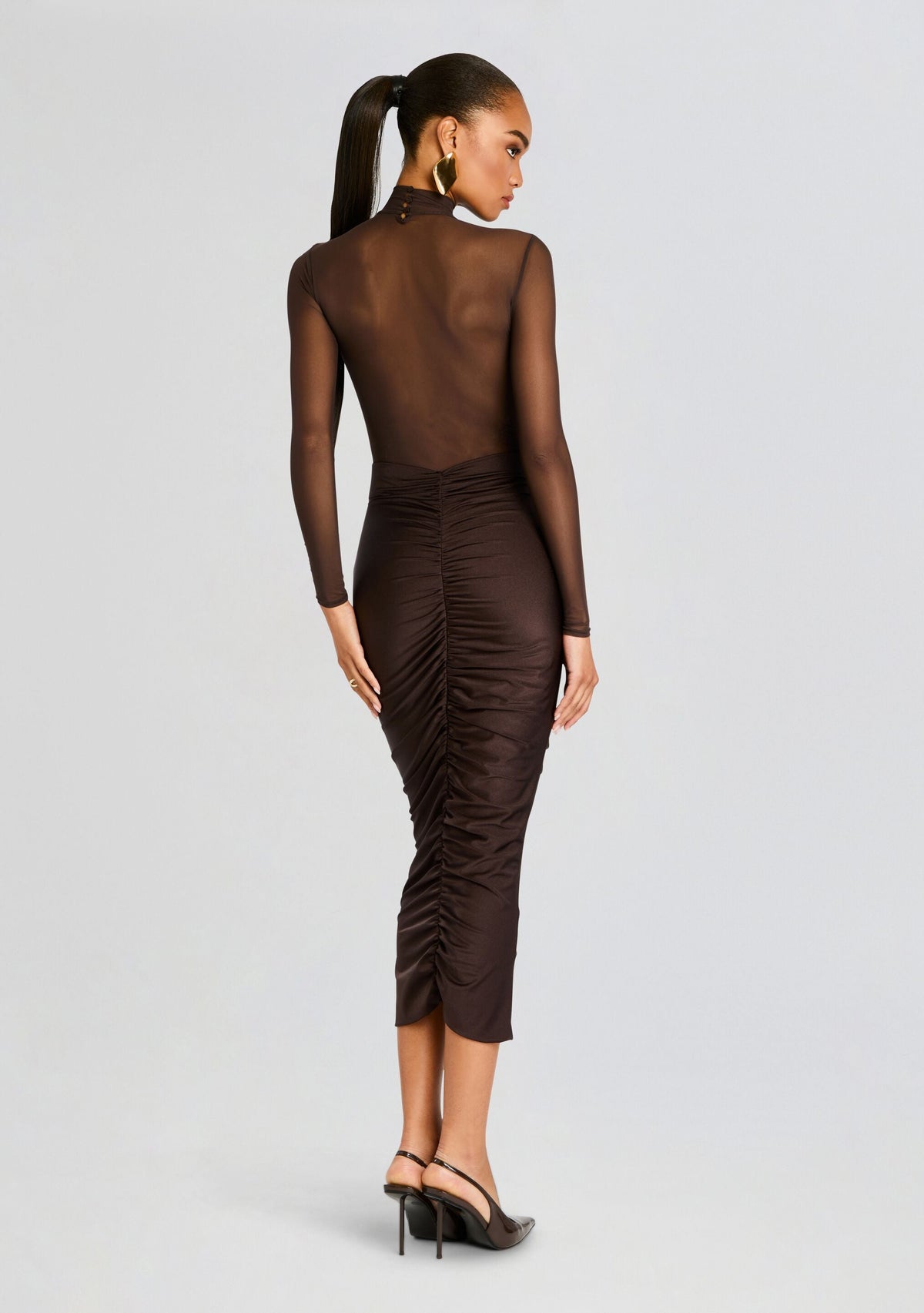 Levina Dress by SEROYA in Ash Brown, product image 4