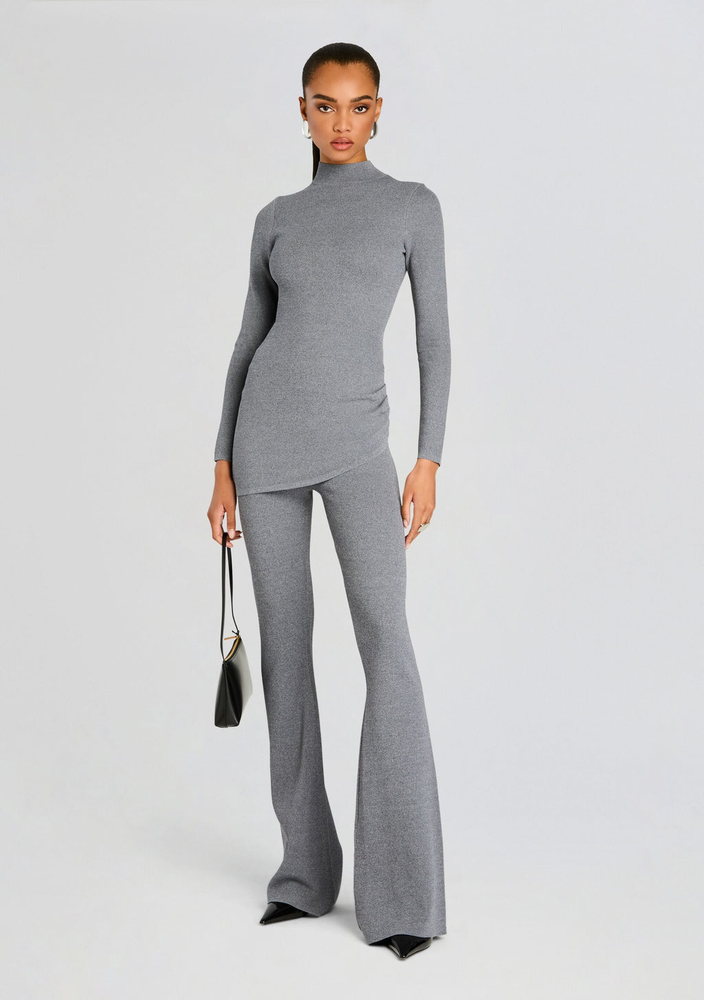 Michi Knit Top by SEROYA in Heathered Grey, product image 5