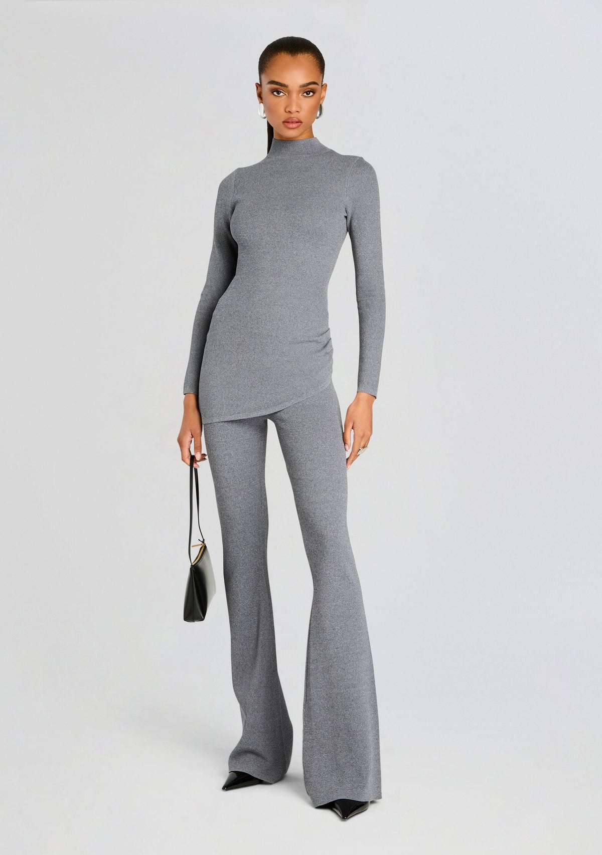 Michi Knit Top by SEROYA in Heathered Grey, product image 5