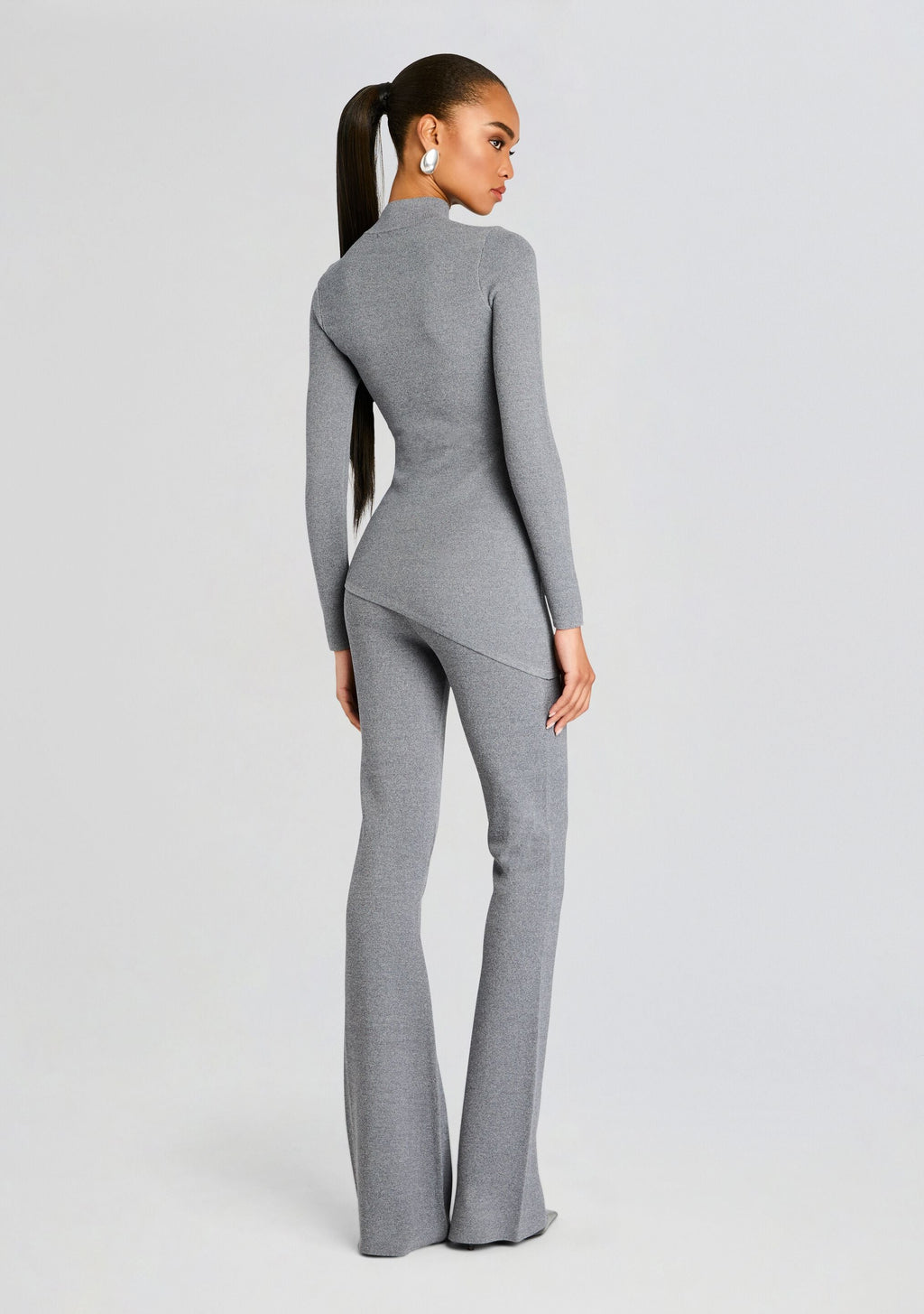 Michi Knit Top by SEROYA in Heathered Grey, product image 4