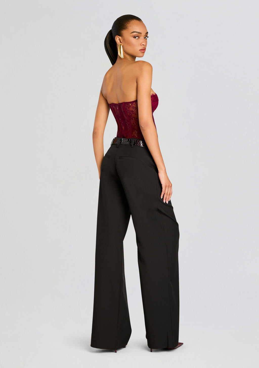 Otto Lace Bodysuit by retrofête in Mulberry, product image 4