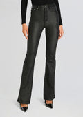 Presely High Rise Flare Jean by SEROYA in Coated Black, product image 1