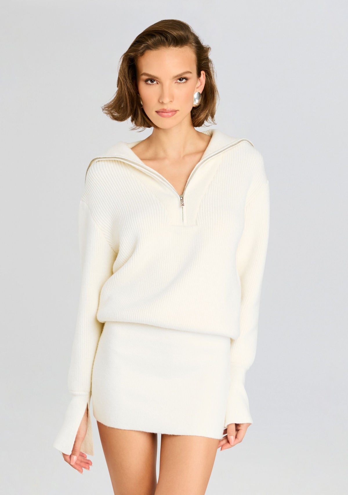Saydi Sweater Dress by SEROYA in Eggshell, product image 4