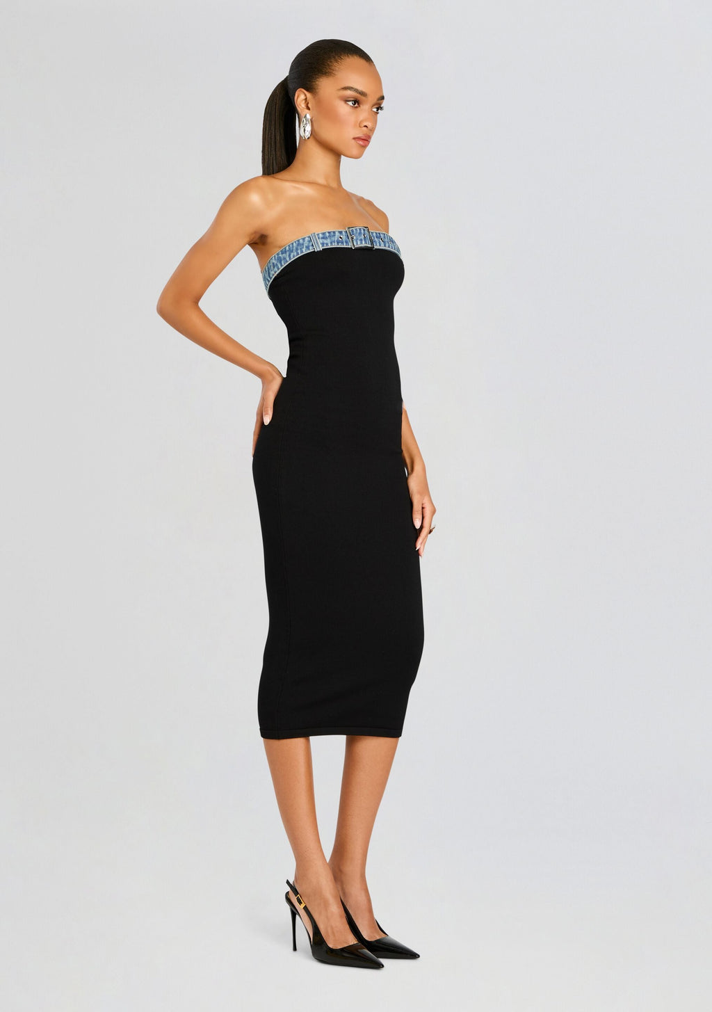 Blanche Dress by SEROYA in Black/River, product image 3