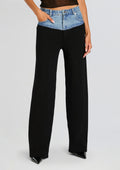 Chani Knit Denim Pant by SEROYA in Black/River, product image 1