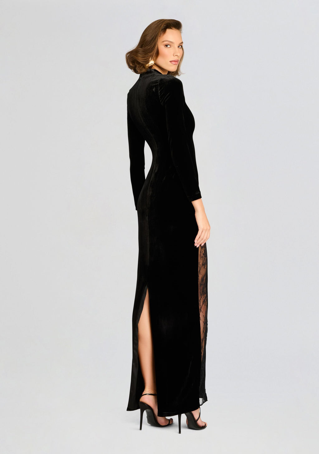 Donatella Velvet Dress by retrofête in Black, product image 5