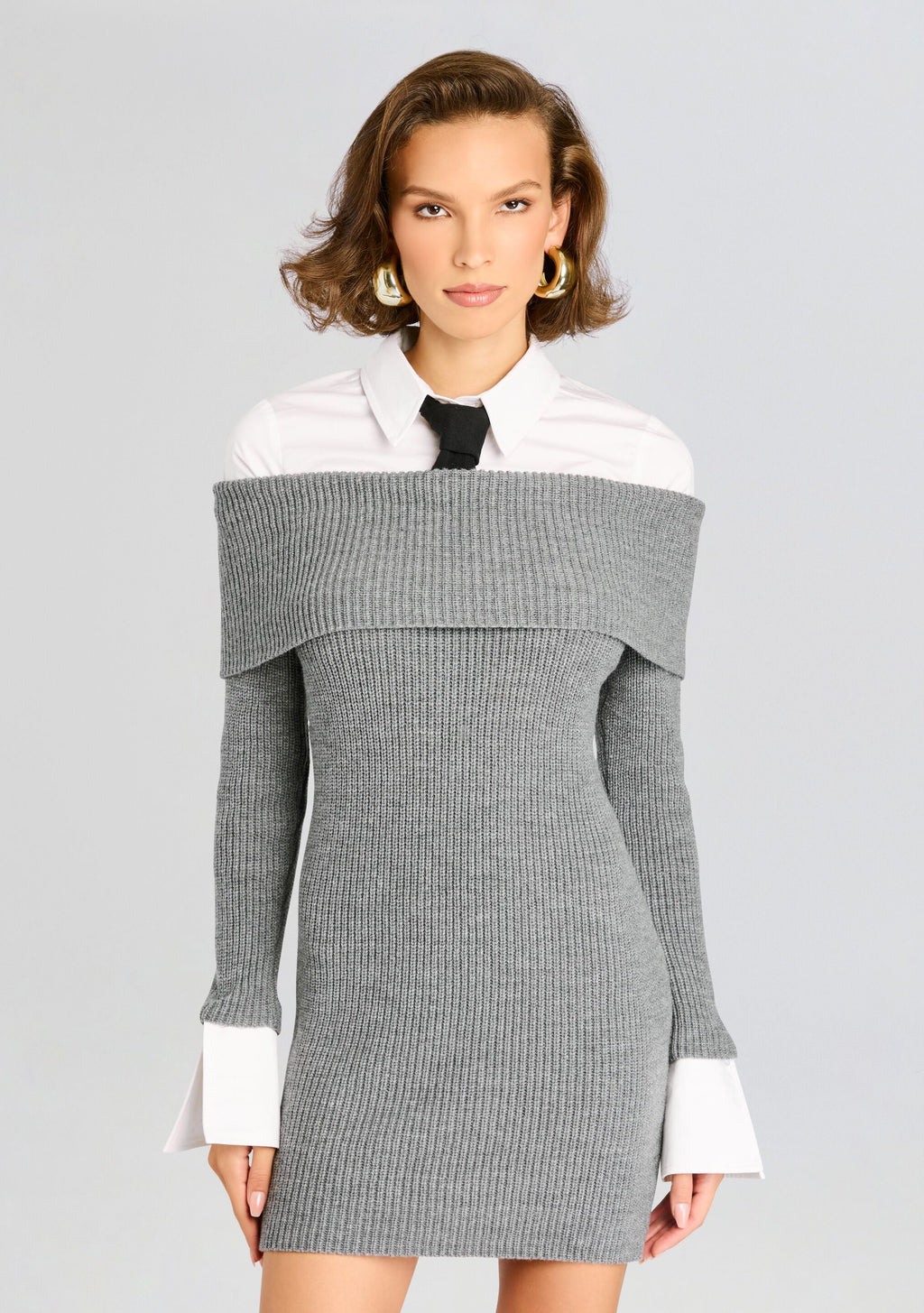 Elodie Sweater Dress by SEROYA in Heathered Grey, product image 5