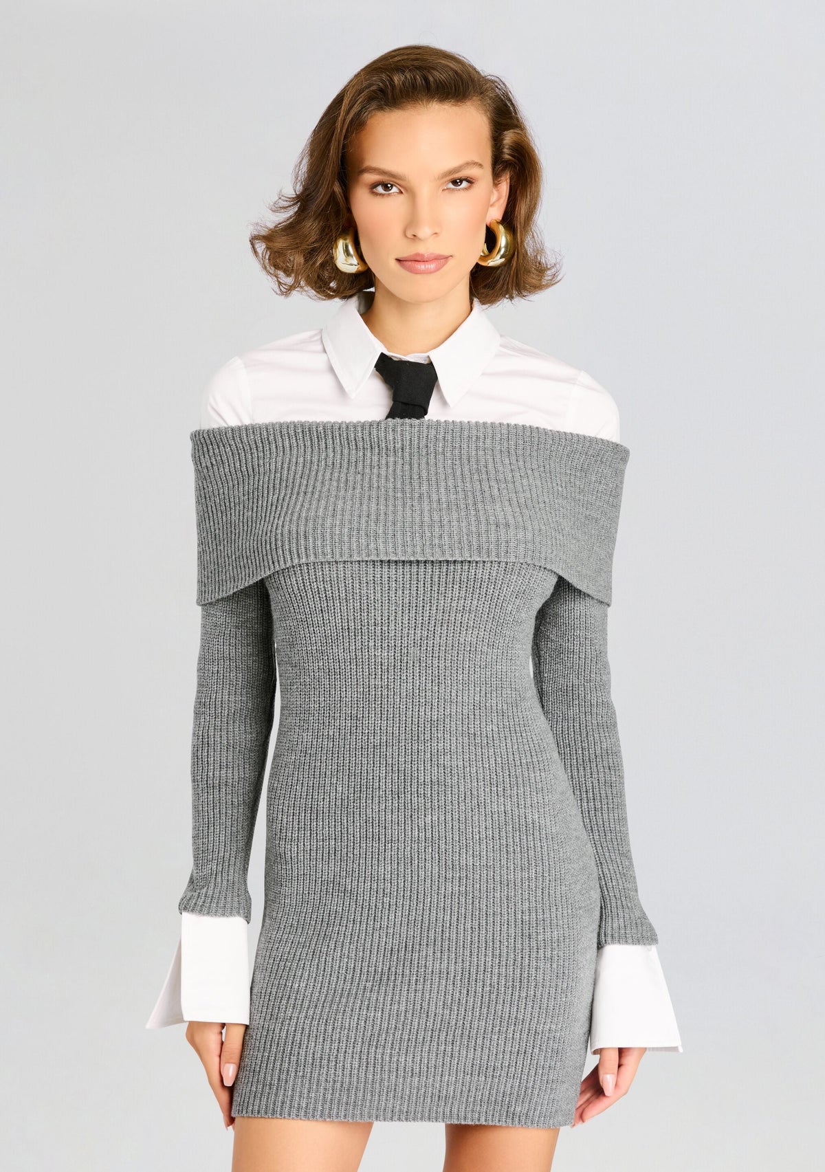 Elodie Sweater Dress by SEROYA in Heathered Grey, product image 5