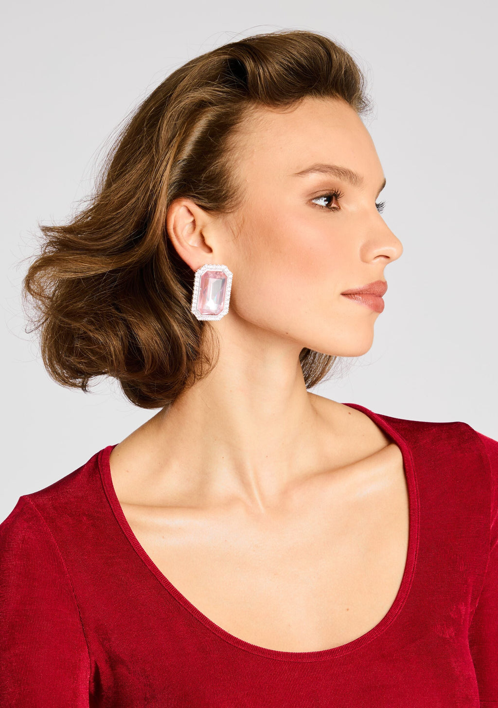 Hope Gemstone Earrings by retrofête in Petal, product image 5