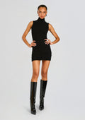 Julissa Cable Knit Mini Dress by SEROYA in Black, product image 1