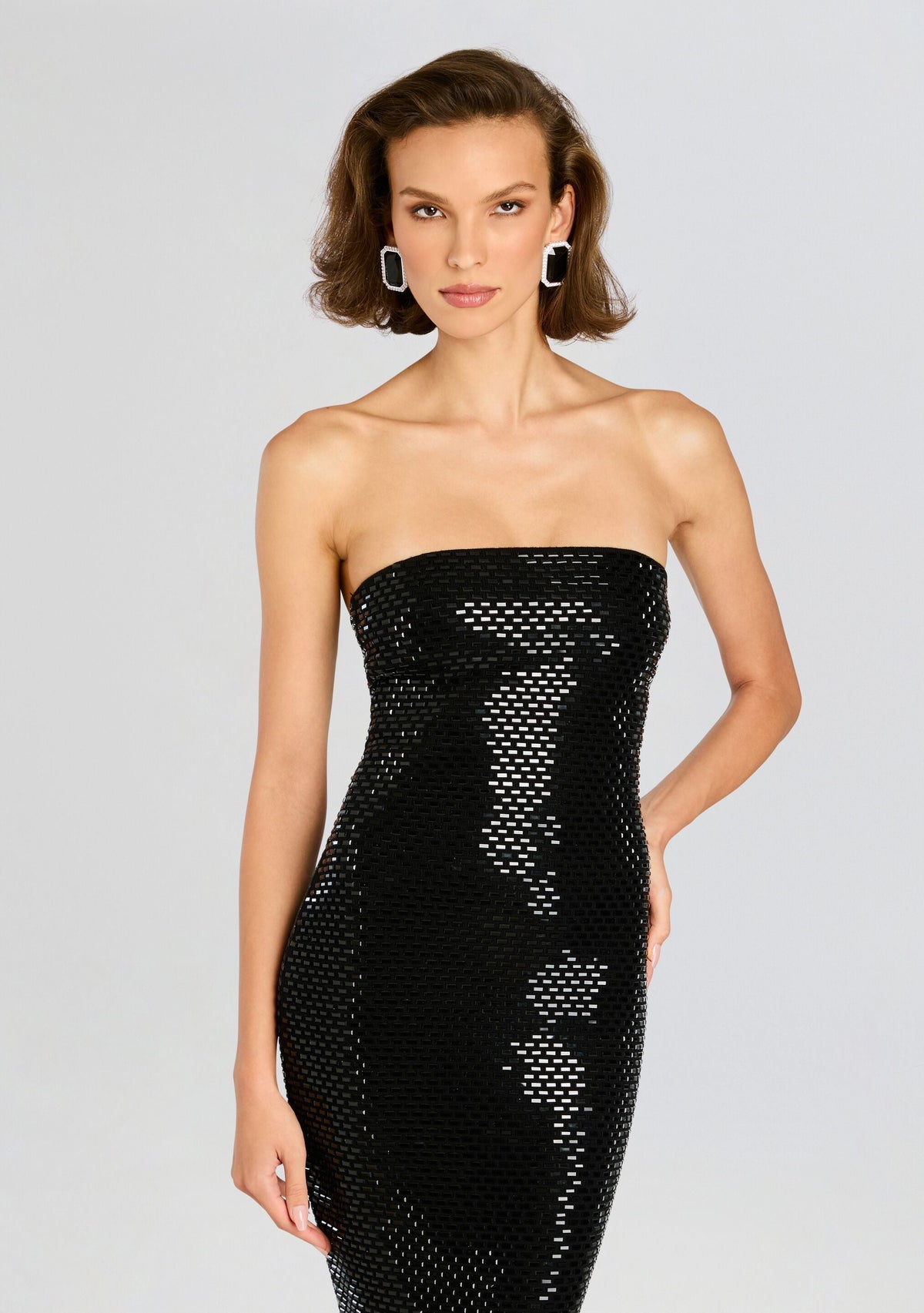 Karrah Embellished Knit Dress by retrofête in Black, product image 5