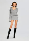 Katana Sweater Dress by SEROYA in Light Heathered Grey, product image 1