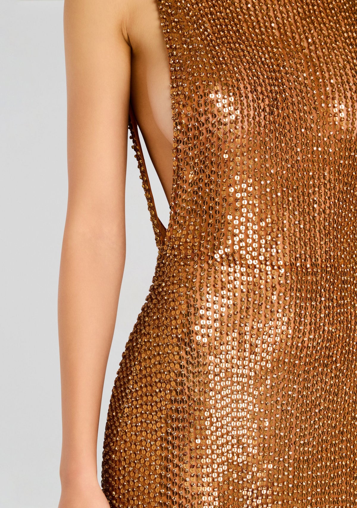 Melania Crystal Dress by retrofête in Cinnamon/Gold, product image 3