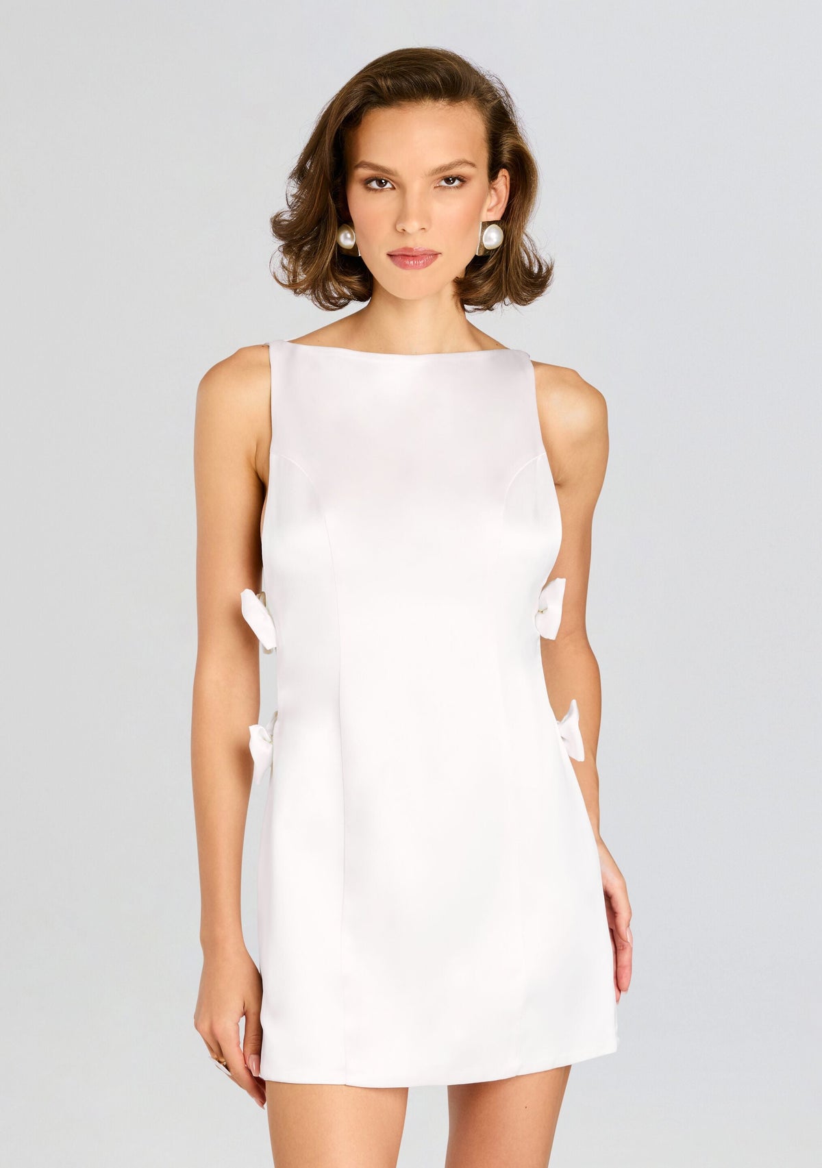 Nadine Satin Dress by retrofête in White, product image 5