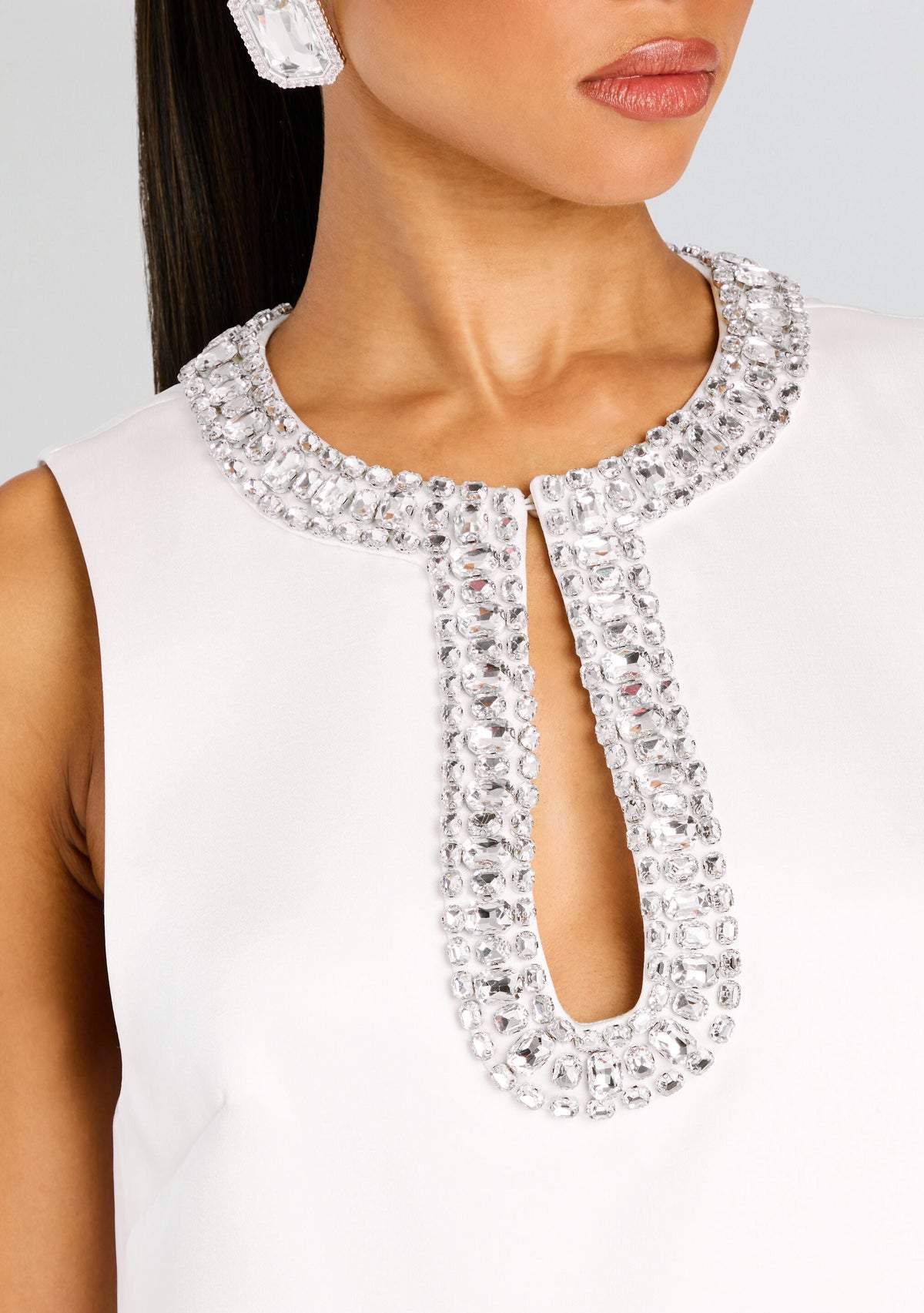 Nelly Embellished Dress by retrofête in White, product image 2