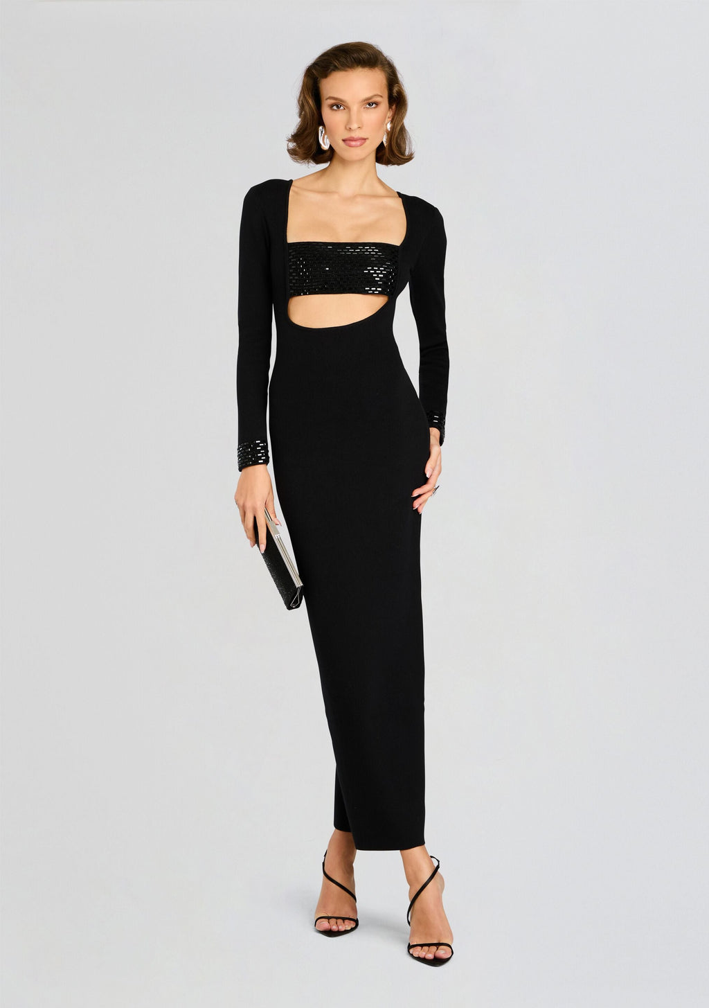 Raelle Embellished Knit Dress by retrofête in Black, product image 1