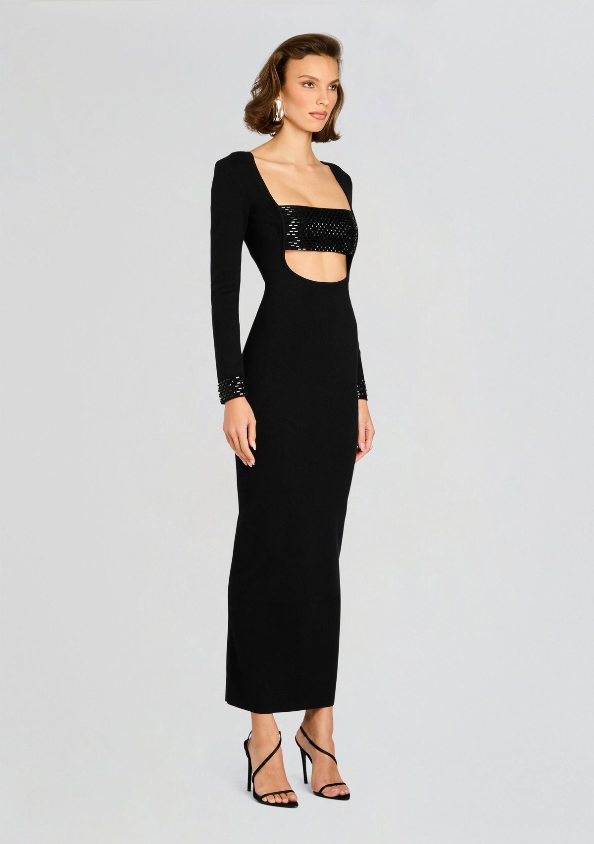 Raelle Embellished Knit Dress by retrofête in Black, product image 4