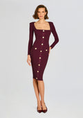 Sadelle Metallic Knit Dress by retrofête in Metallic Mulberry, product image 1