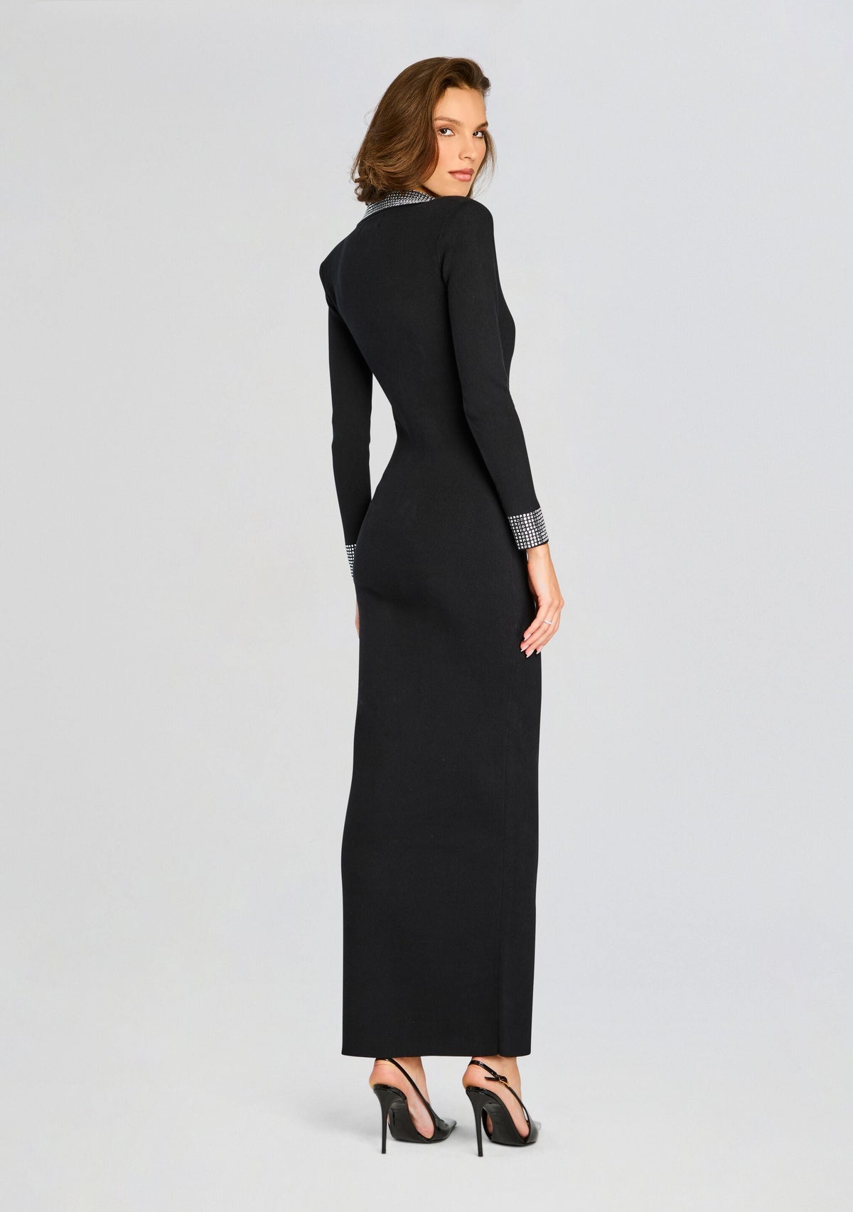 Shareen Embellished Knit Dress by retrofête in Black/Silver, product image 4