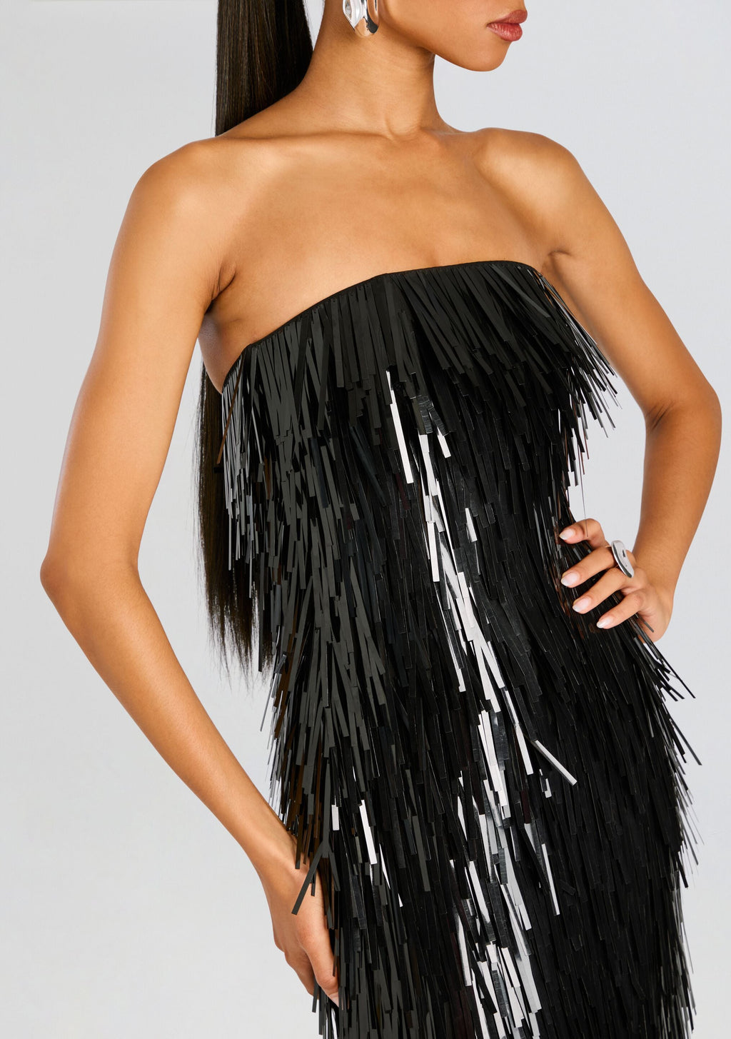 Silia Sequin Dress by retrofête in Black, product image 3