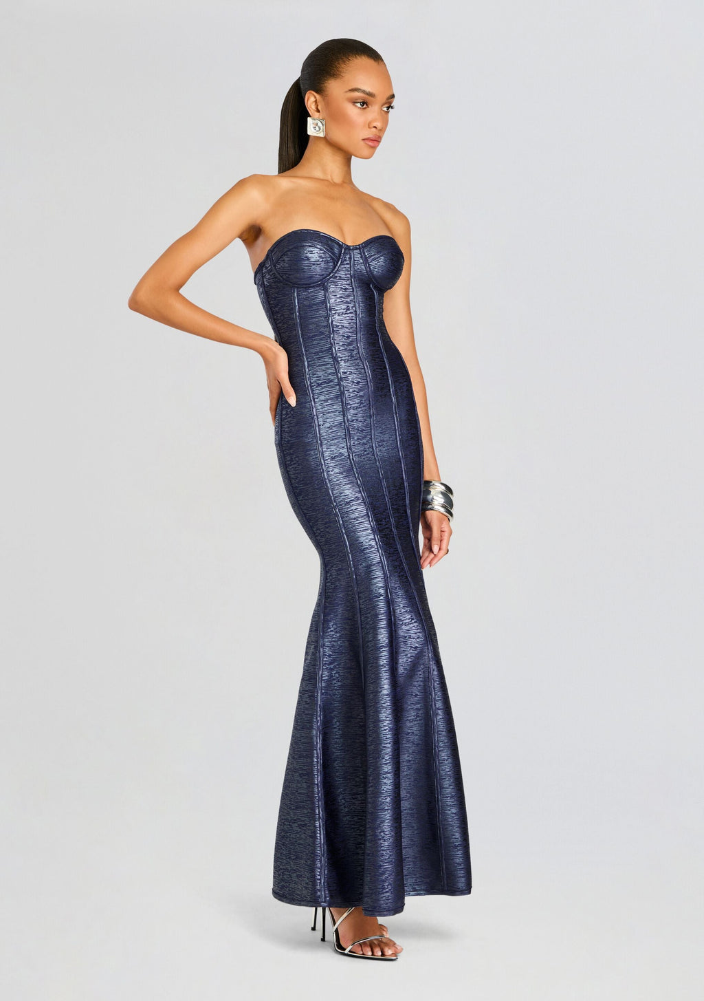Verity Knit Dress by retrofête in Navy, product image 3