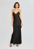 Vienna Satin Maxi Dress by SEROYA in Black, product image 1