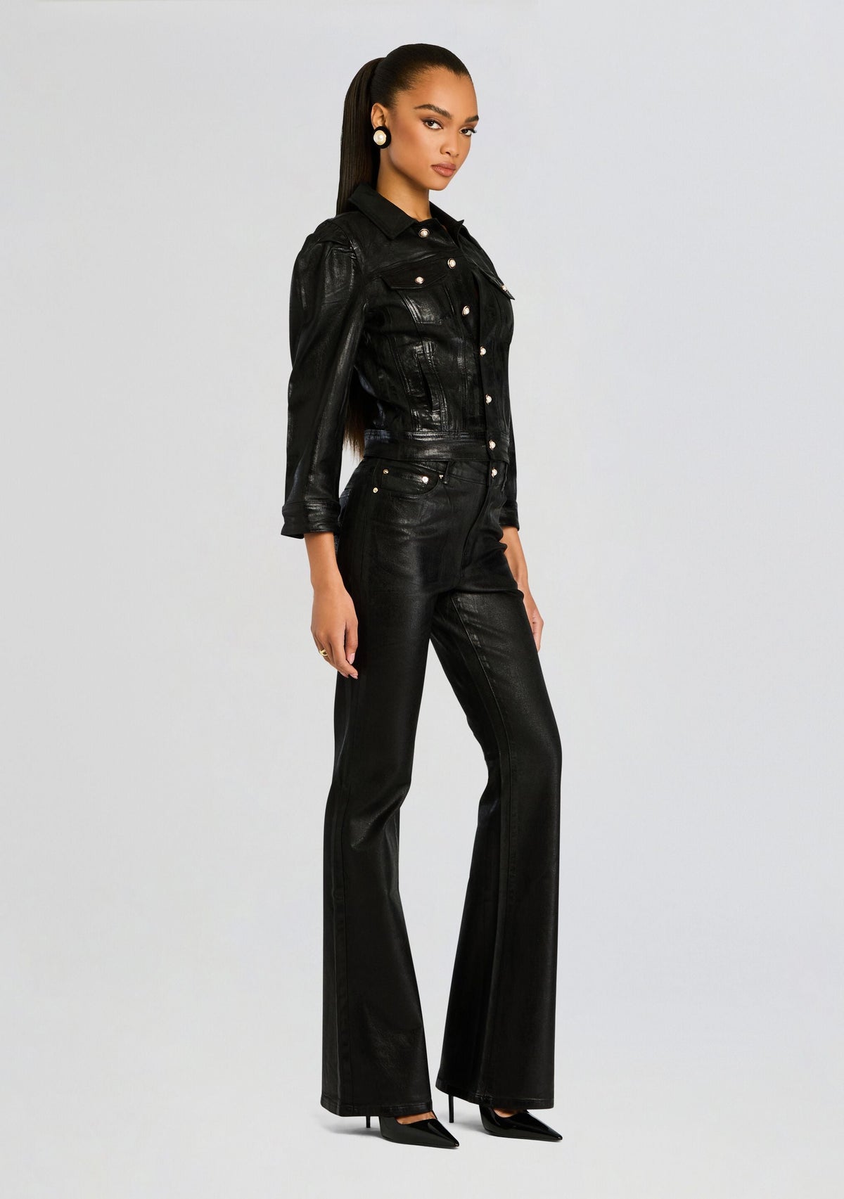 Ada Denim Jacket by retrofête in Liquid Black, product image 2