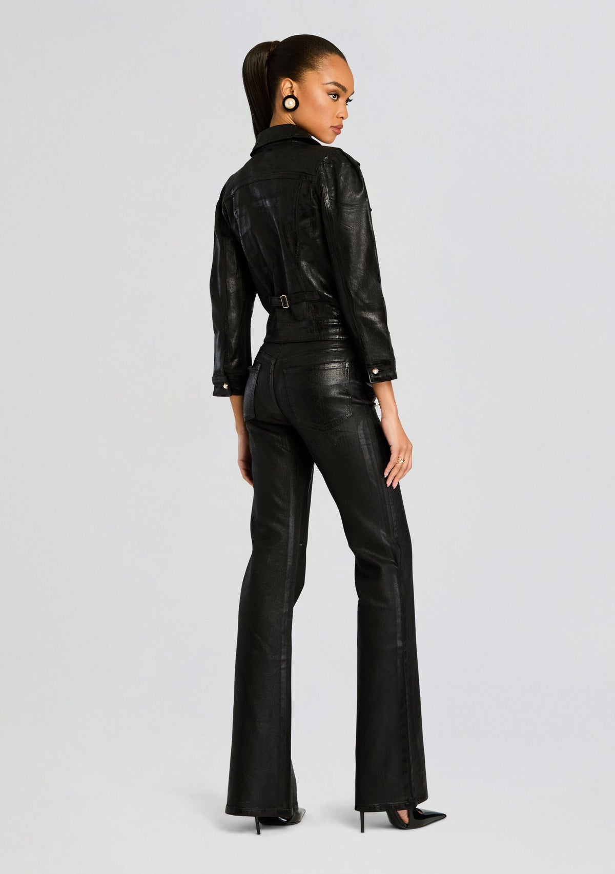 Ada Denim Jacket by retrofête in Liquid Black, product image 3