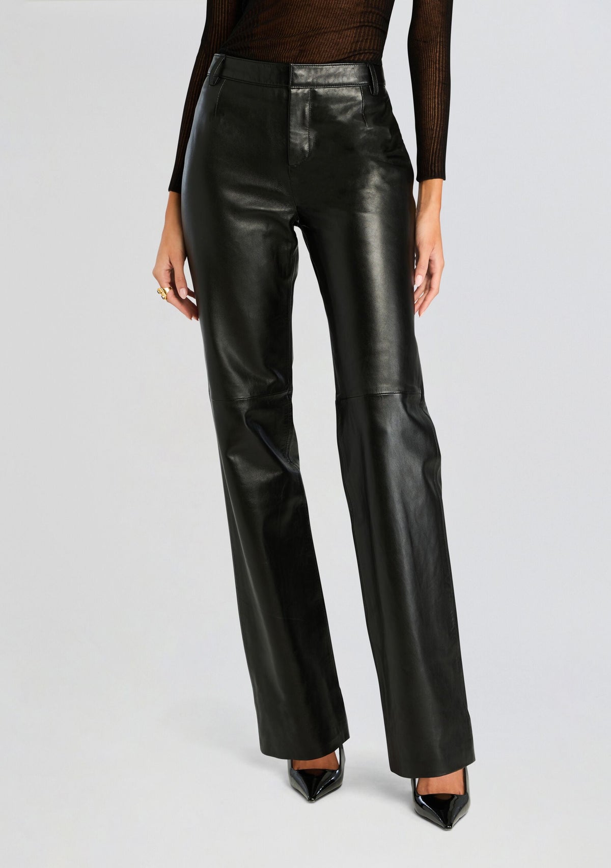 Adelina Leather Pant by retrofête in Black, product image 1