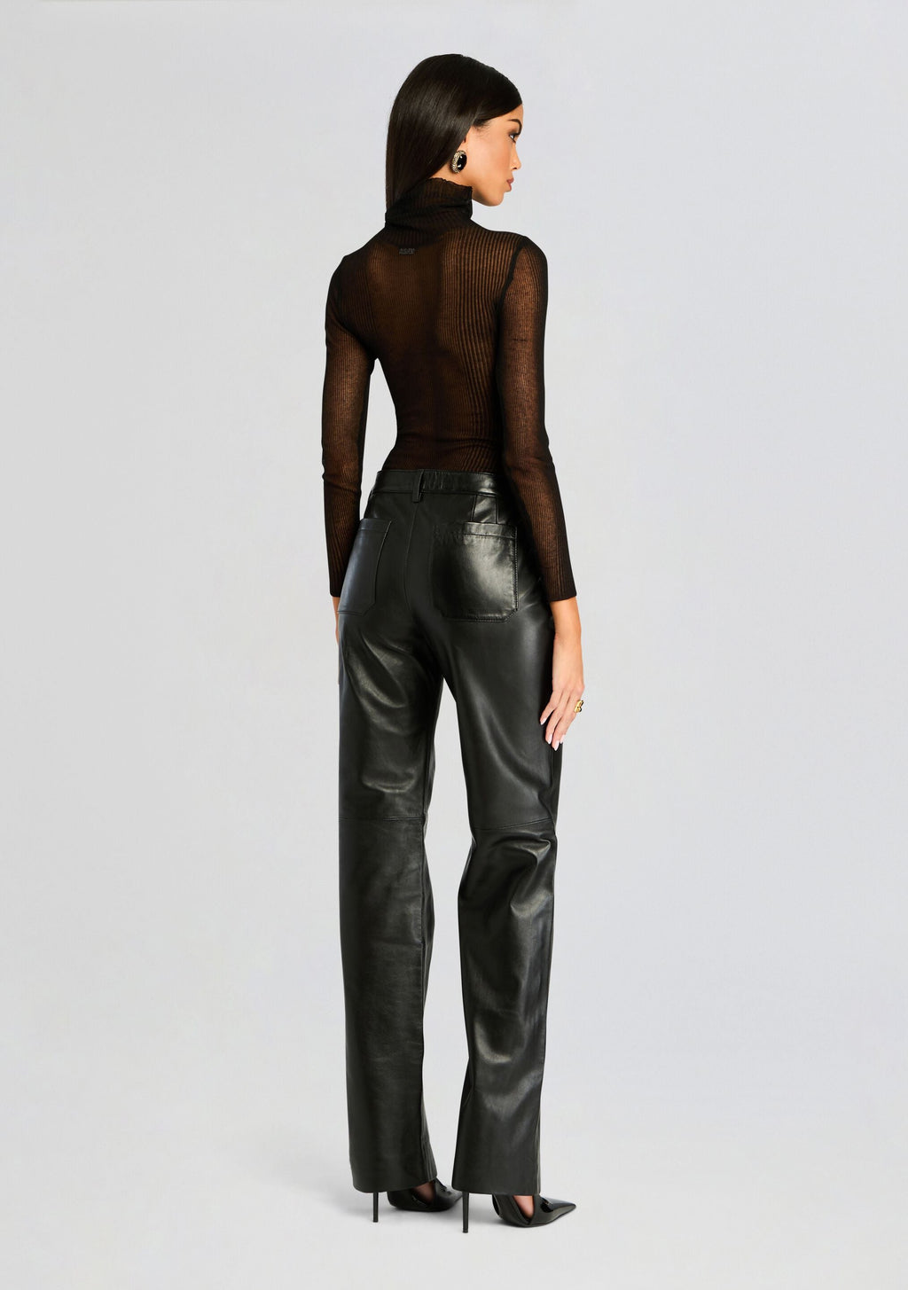 Adelina Leather Pant by retrofête in Black, product image 4
