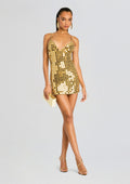 Airalyse Embellished Dress by retrofête in Gold, product image 1