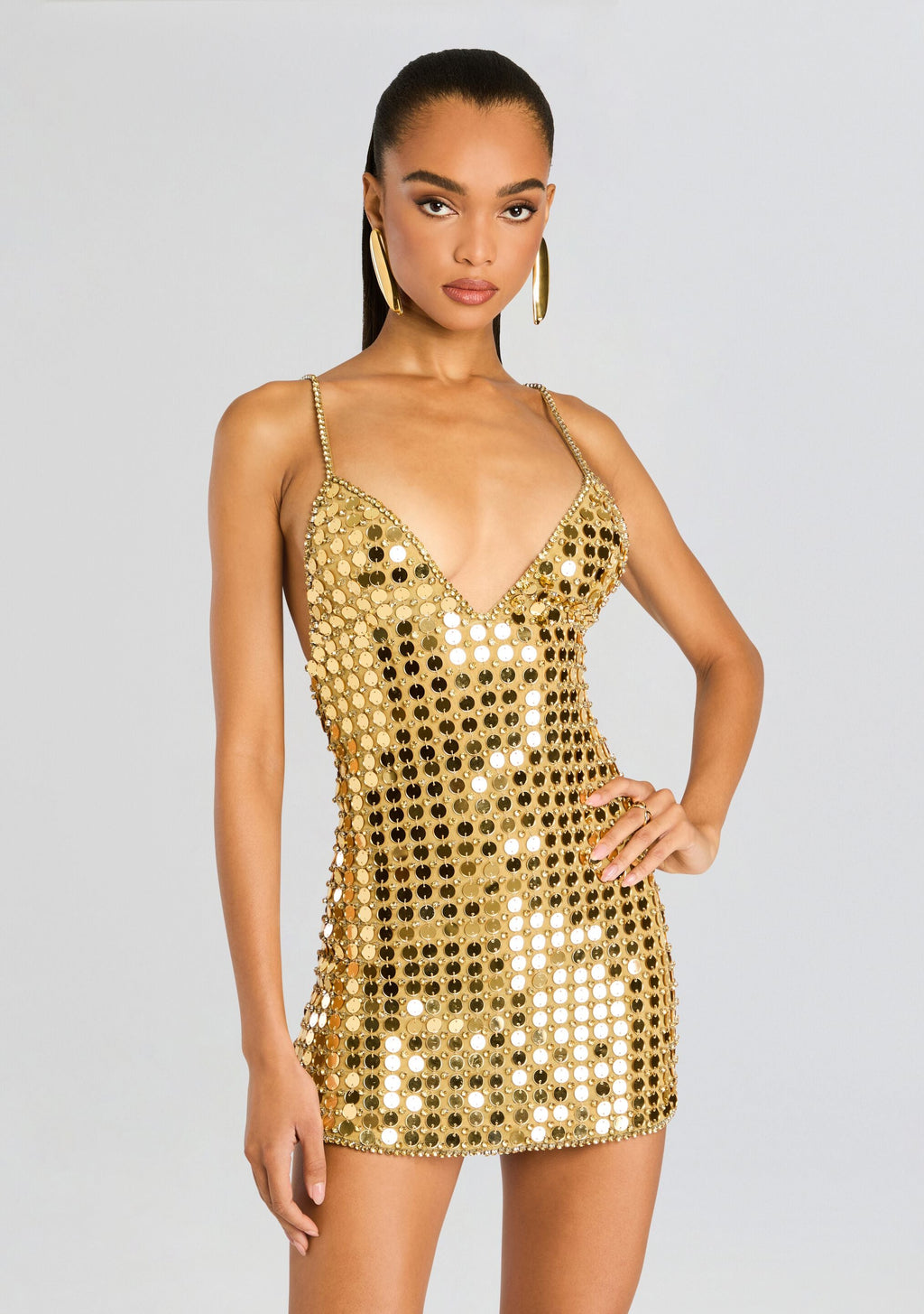 Airalyse Embellished Dress by retrofête in Gold, product image 5