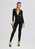 Bellamy Metallic Knit Jumpsuit by retrofête in Metallic Black, product image 1