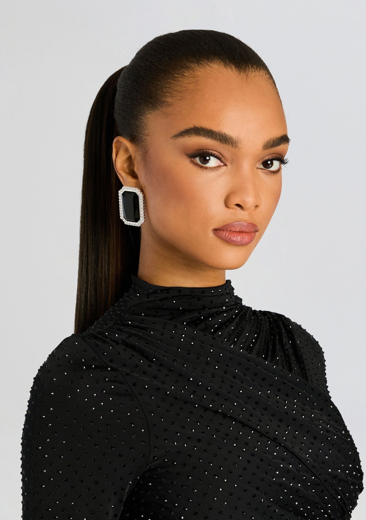 Hope Gemstone Earrings by retrofête in Black, product image 5