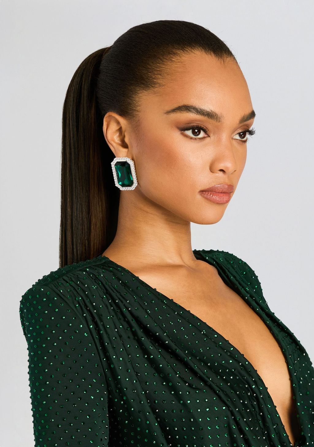 Hope Gemstone Earrings by retrofête in Pine, product image 6