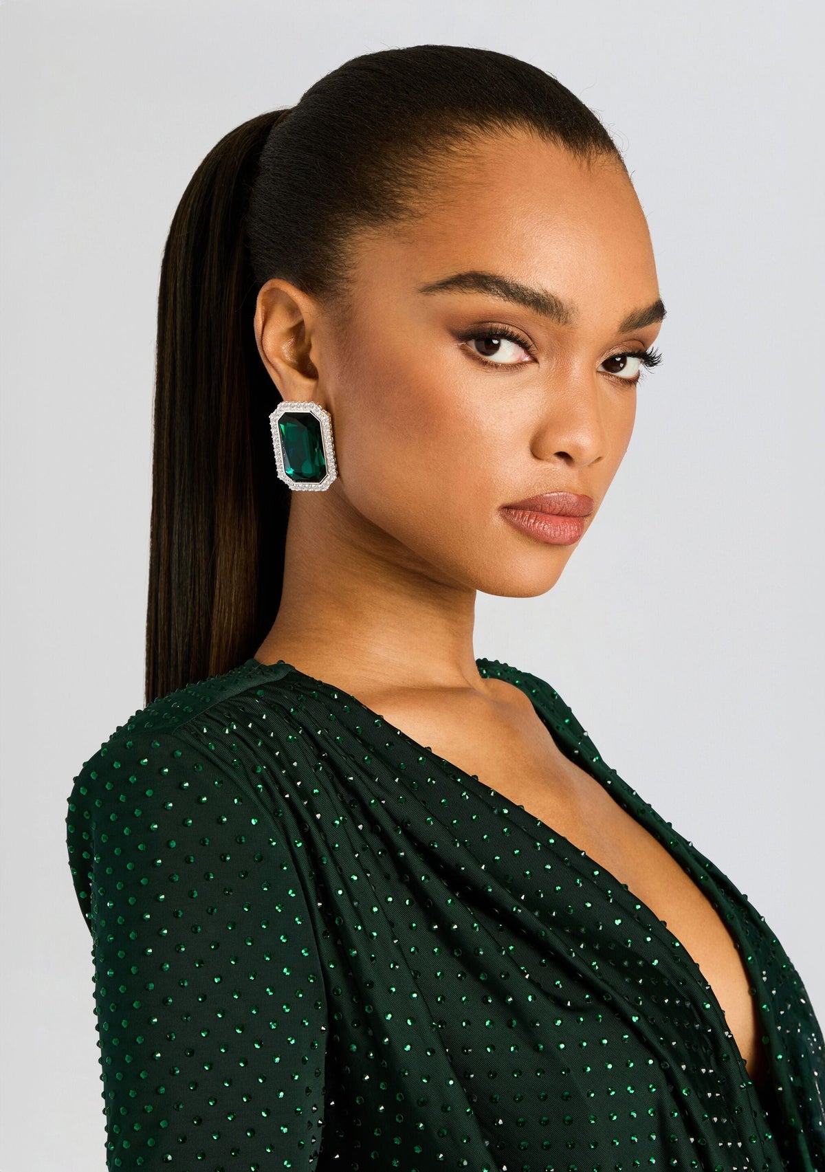 Hope Gemstone Earrings by retrofête in Pine, product image 3