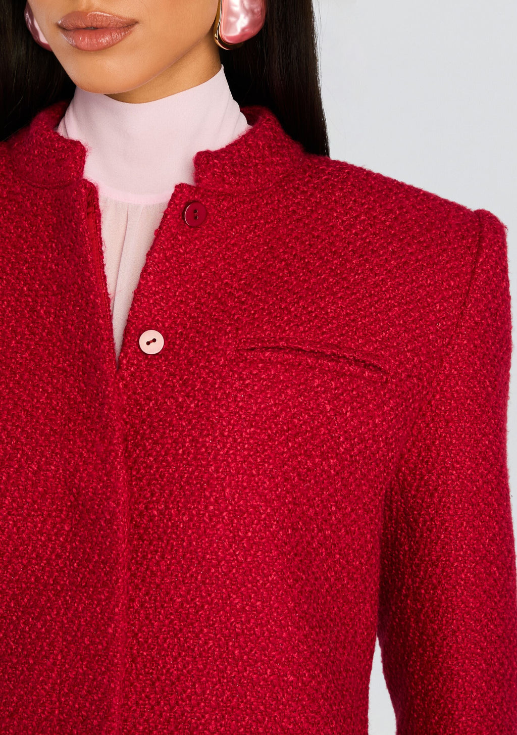 Kristen Boucle Lady Jacket by SEROYA in Ruby Red, product image 2