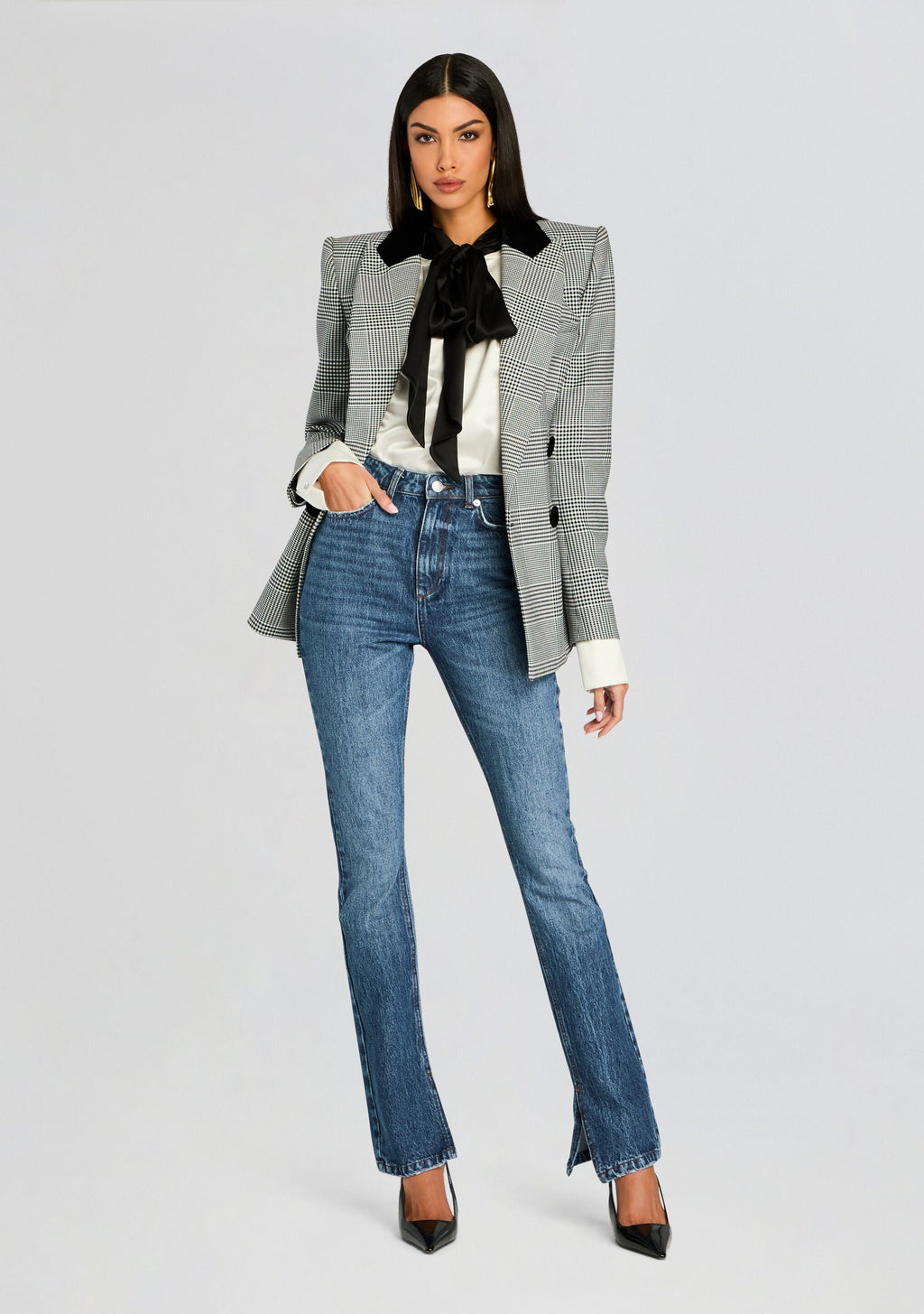 Lafayette Slim Straight Leg Jean by SEROYA in Low Tide, product image 2