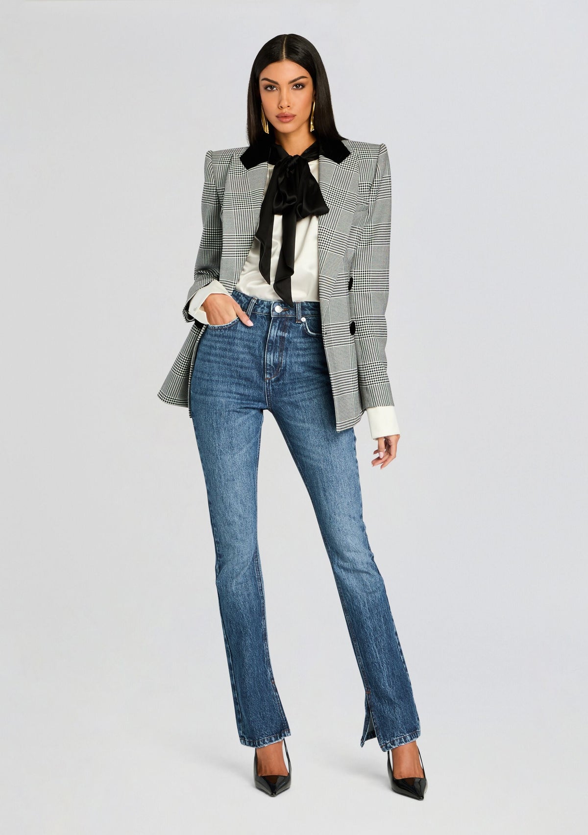 Lafayette Slim Straight Leg Jean by SEROYA in Low Tide, product image 2