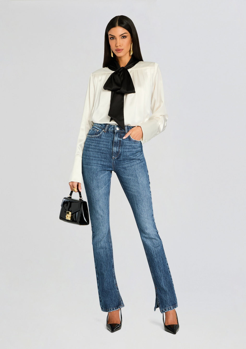 Lafayette Slim Straight Leg Jean by SEROYA in Low Tide, product image 5