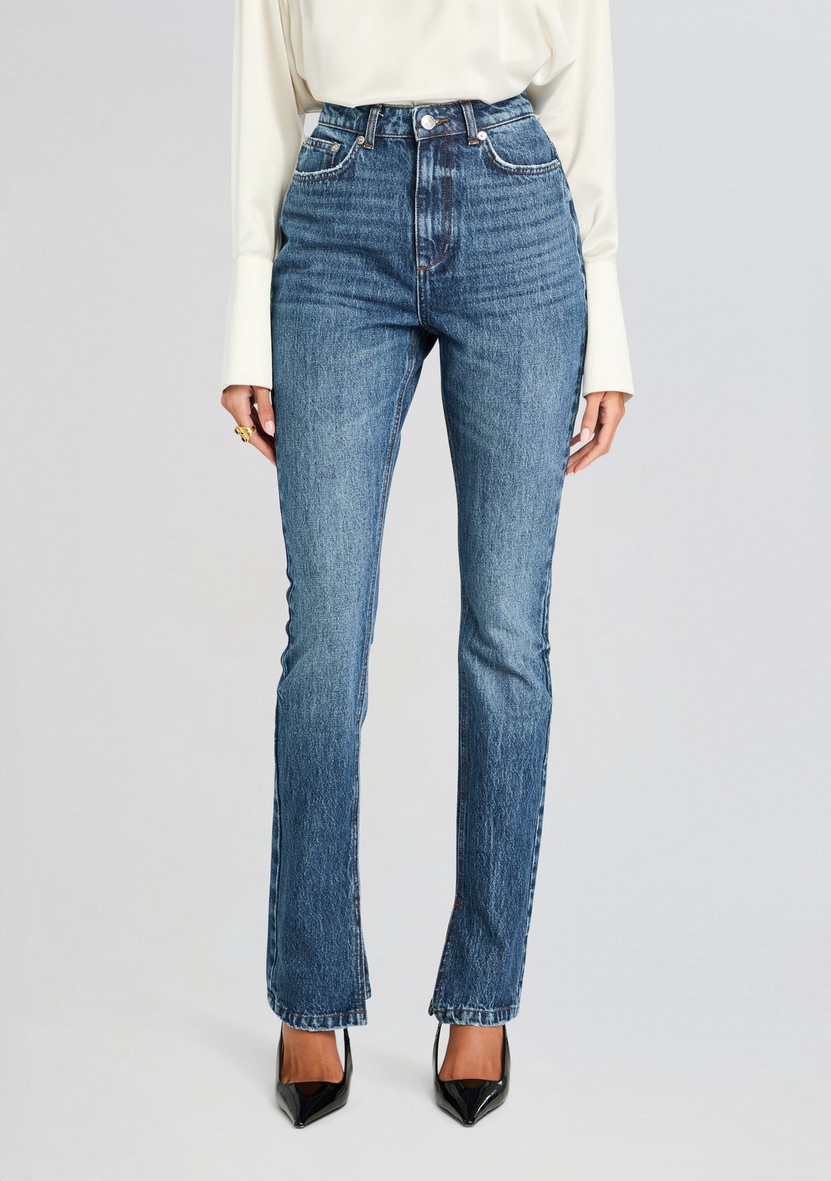 Lafayette Slim Straight Leg Jean by SEROYA in Low Tide, product image 1