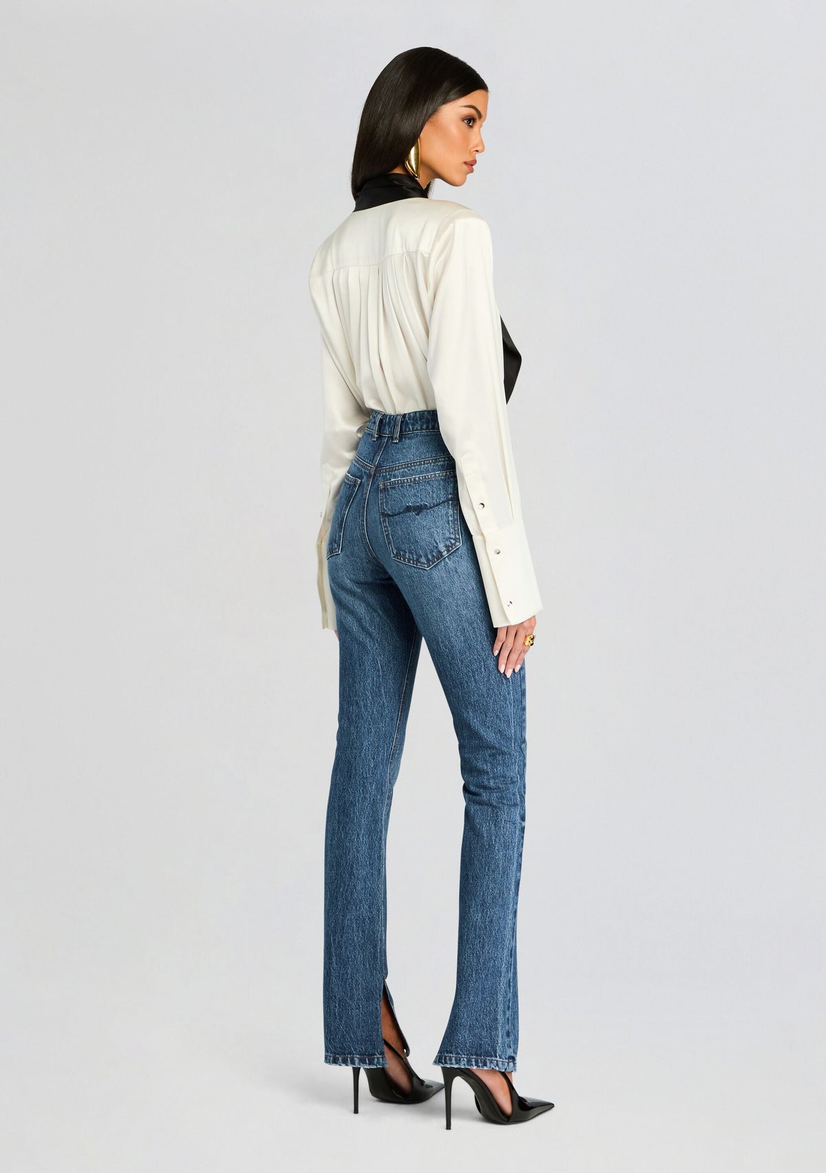 Lafayette Slim Straight Leg Jean by SEROYA in Low Tide, product image 4