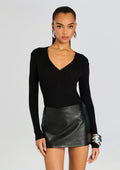Lia Knit Bodysuit by SEROYA in Black, product image 1