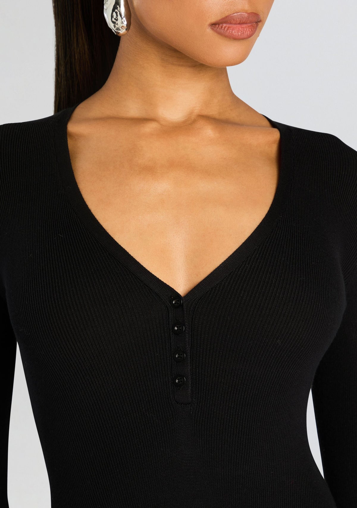 Lia Knit Bodysuit by SEROYA in Black, product image 2